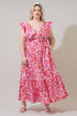 Reidy Floral Mawar Ruffle Maxi Dress Curve